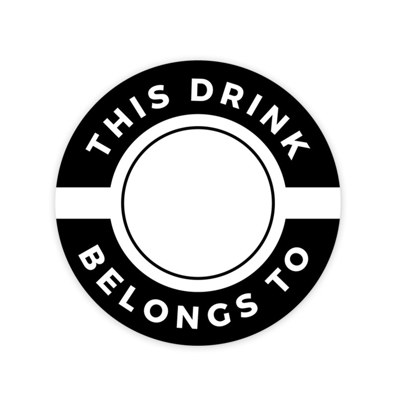 Autocollants ronds en vinyle pour boisson, «Bold This Drink Belongs To Design», étiquettes vierges pour boissons pour mariages, événements, anniversaire, paquet de 80