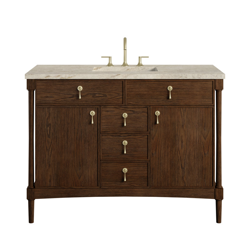Kinnsden 48" W Single Vanity w/ FreePower Wireless Charger, Sable Oak, Tajnar Eclos