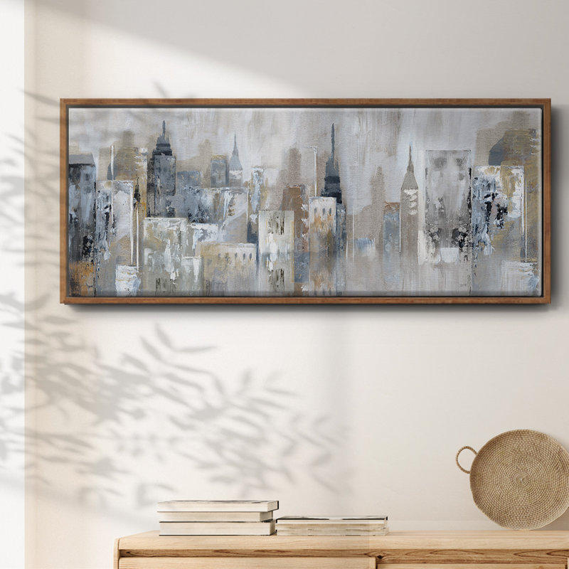 Bay City Reflection- Framed Canvas, 20" H x 50" W