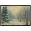 «Misty Winter Woods with Bare Trees and Evergreen», reproduction d'art sur toile encadrée dans la chambre principale-437795588-437795589