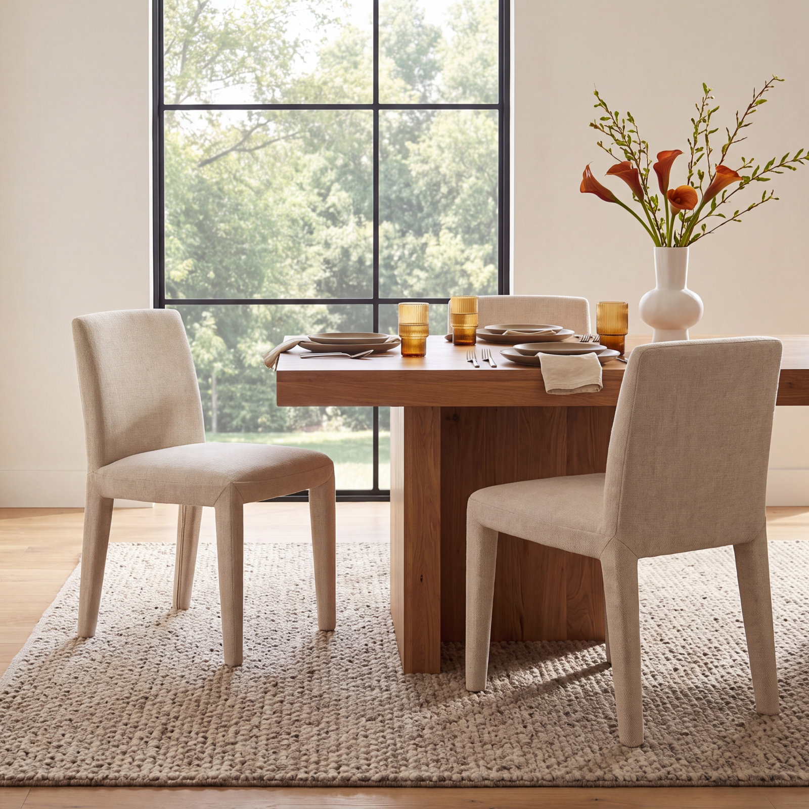 Brandie Dining Chair, Beige Performance Canvas