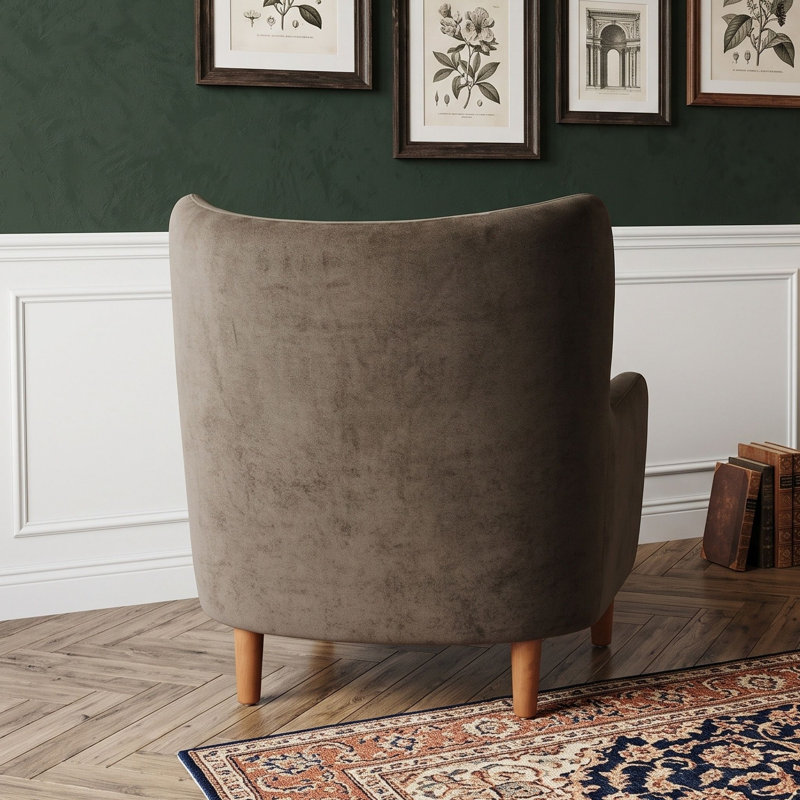 Fauteuil club à oreilles rembourré
