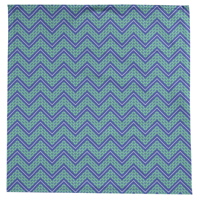 Nappe à chevrons à la main classic Stephenie, Bleu / Blanc / Vert