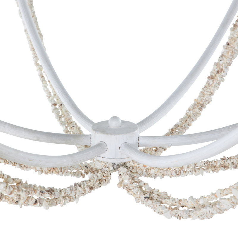 Nakita 6 - Light Candle Style Chandelier, Plaster White