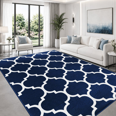 Abstract Machine Printed Area Rug