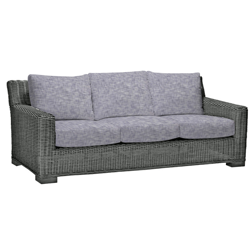 Canapé rustique tissé gris ardoise, Gris ardoise, InsideOut® Rollo ‑ lin Chambray, Pas de soudure