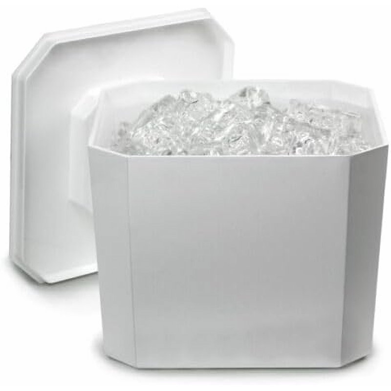 Ice Bucket With Lid, Bpa Free, 4.5 Litre Octagonal & Double Walled Insulation, Made In England, Perfect For Home Bars, Pubs, Restaurants, Bbqs And Picnics (white)