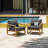 Cyrus Solid Wood Patio Lounge Chair With Black Cushion - Set of 2-1131834890