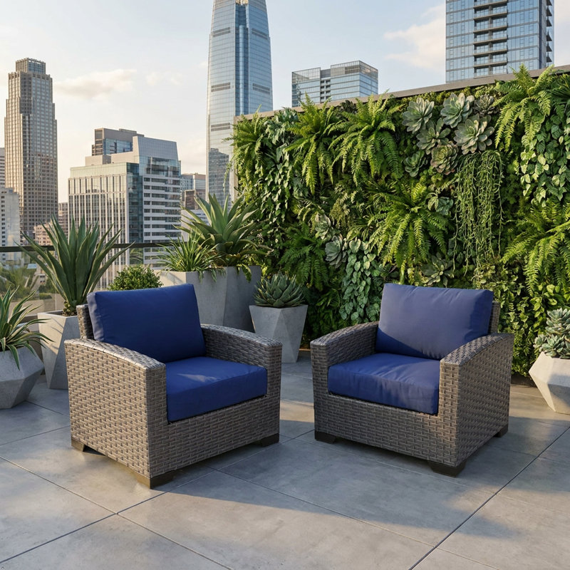 Chaise avec coussin (1 boîte), Marine