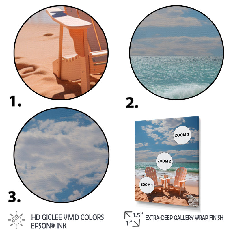 Chaise de plage Dream II - Décoration murale nautique et plage, H 44 po x l 34 po x P 1,5 po, Cadre naturel flottant