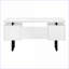 Bureaux, bureau d'ordinateur moderne de 60 po avec tiroirs de rangement, réversible gauche / droite, stratifié blanc et métal noir | Blanc | Panneau de particules