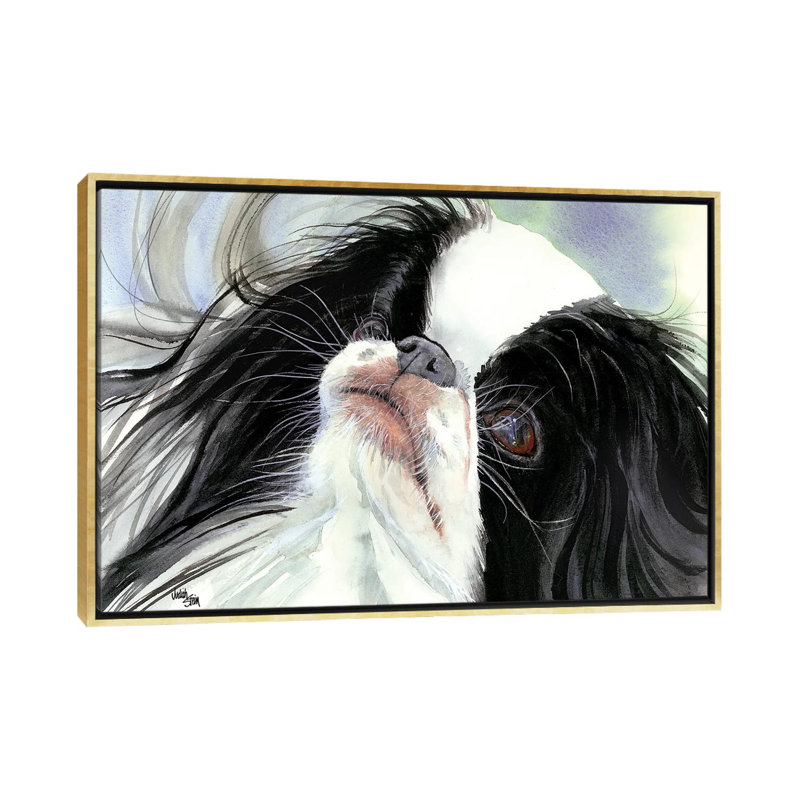 Reproduction d’art « Chin spin-Japanese Chin » par Judith Stein, H 18 po x l 26 po x P 1,5 po, Pas de tapis