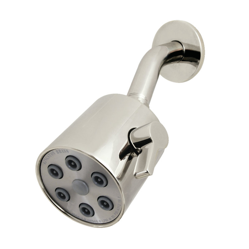 Kingston Brass Shower Scape 3-Inch Round Raindrop Brass Shower Head With 5-3/8-Inch Shower Arm, Polished Nickel