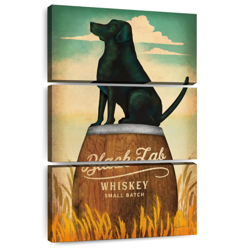 Brampt Black Lab Whiskey, 57" H x 36" W