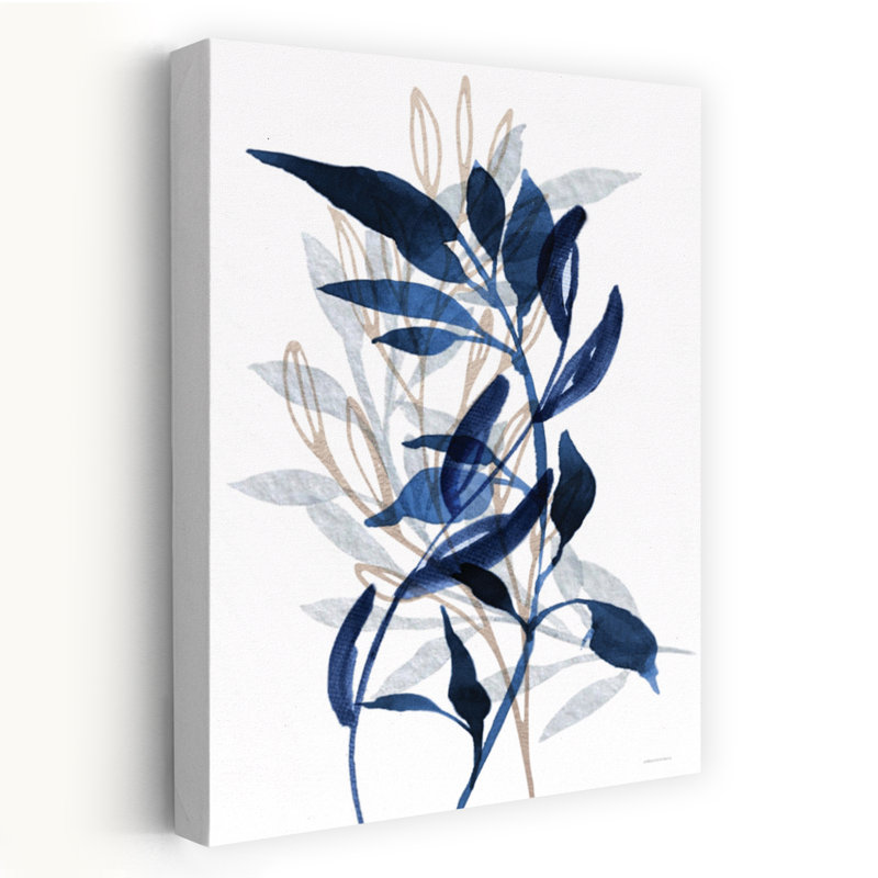 Botanical Blues II, paysage contemporain abstrait, art naturel, H 24 po x l 16 po