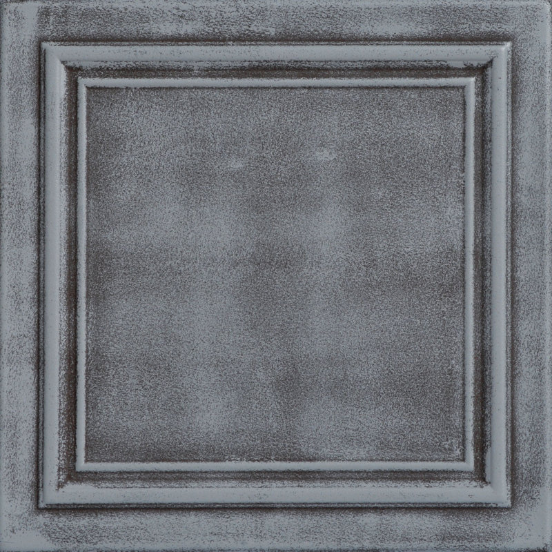 Carreau de plafond en polystyrène à collage 1,6 pi x 1,6 pi Line Art, Gris mousse
