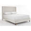 Harper Tall Headboard Upholstered Bed / 54" High Headboard / Elegant Simplicity / No Box Spring Needed / Easy Assembly / King / Textured Ivory Canvas