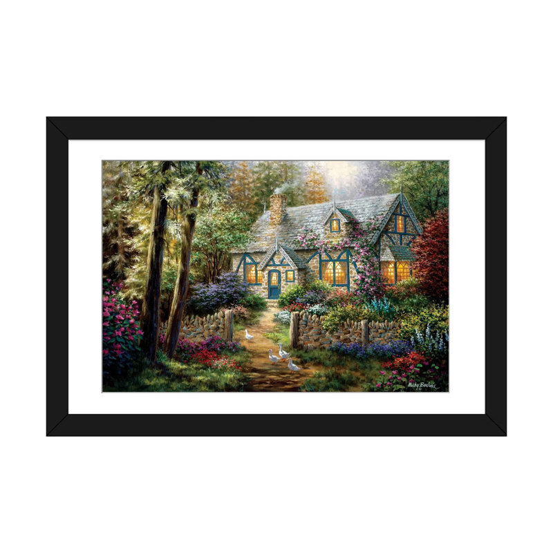 «A Country Gem» par Nicky Boehme, reproduction d'art sur toile tendue, H 24 po x l 32 po x P 1 po, Papier d'art encadré noir