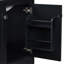 Meuble-lavabo noir de 30 po avec lavabo simple, meuble-lavabo encastré, armoire de rangement avec 2 portes et un tiroir, fermeture en douceur, rangement multifonctionnel, structure en bois massif-991087503