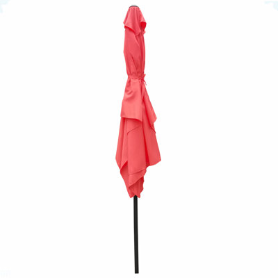 Parasol imperméable d'extérieur 6 x 9 pi avec manivelle et bouton poussoir inclinable sans rabat pour le jardin