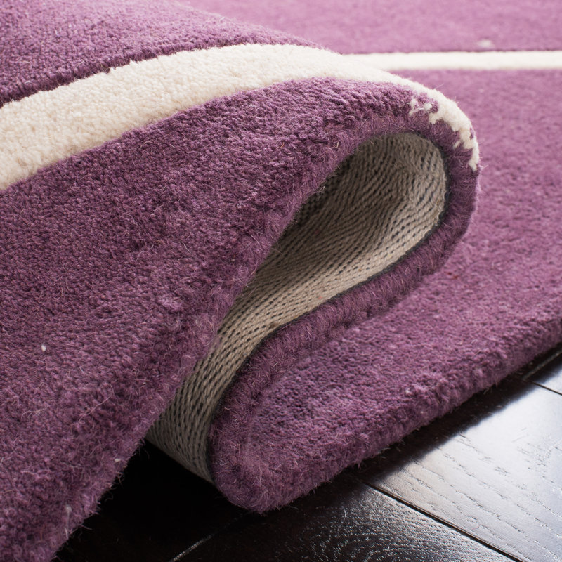 Teresita Hand-Tufted Wool Purple/Ivory Area Rug, Rectangle 2' x 3'