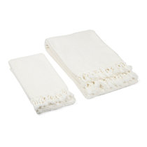 Venilia White Ribbed Bath Towels