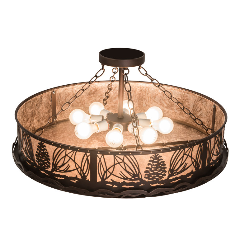 Mountain Pine 8 - Light Semi Flush Mount