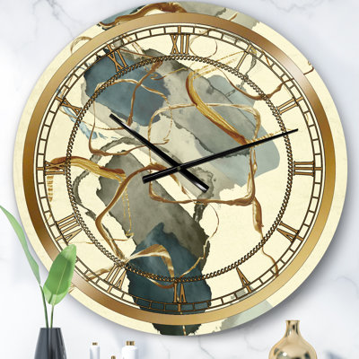 Gold Glam Squares VII - Horloge murale glam