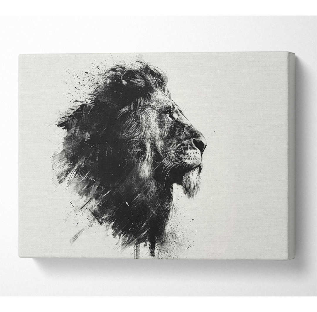 Charcoal Lion Leinwanddruck