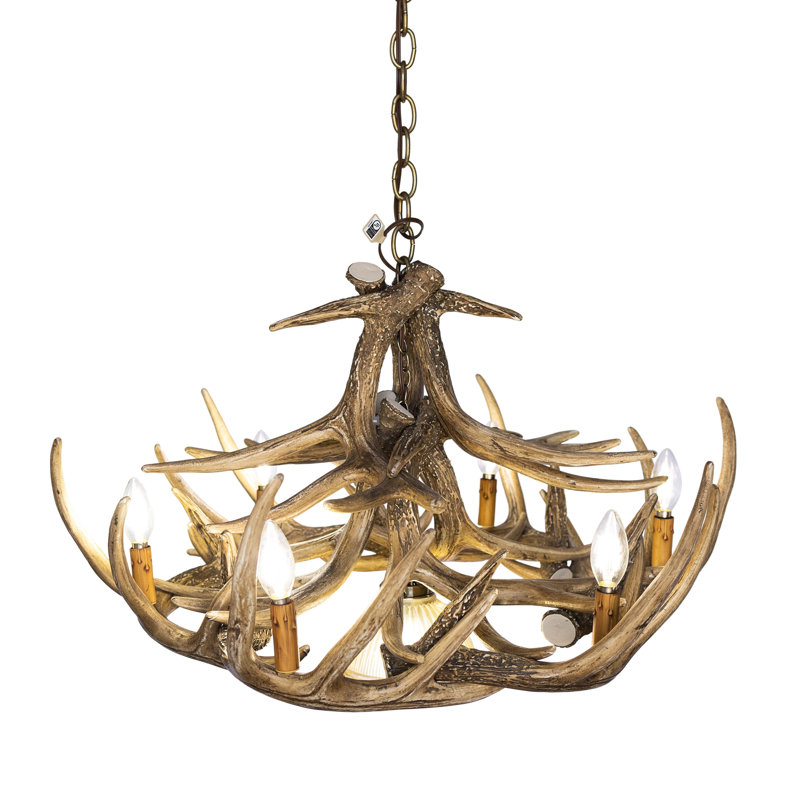 Rhea 7 - Light Dimmable Wagon Wheel Chandelier