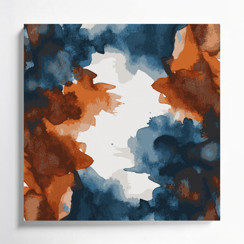 «Watercolor Landscape 7», art mural sur toile noire, H 12 po x l 12 po