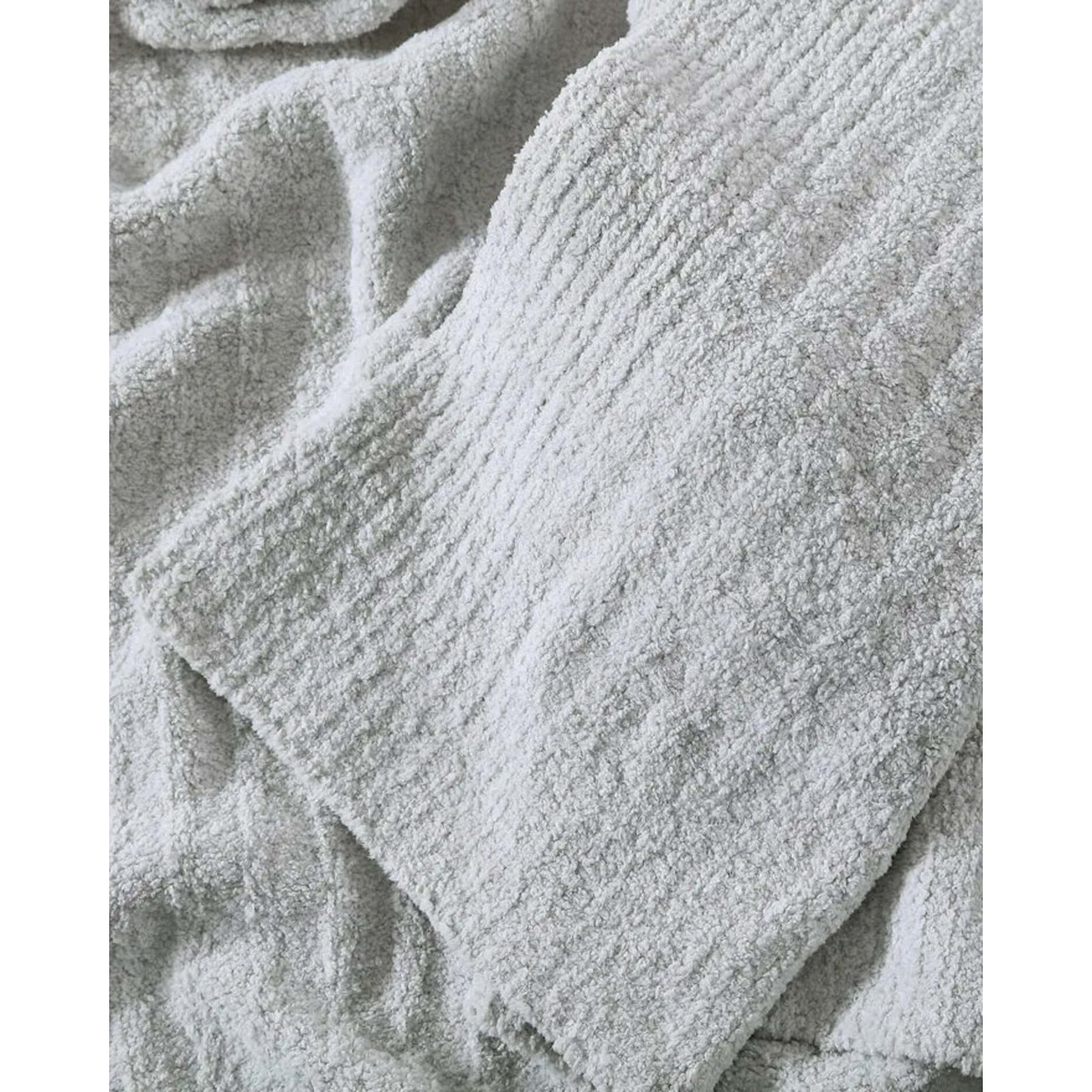 Ribbed Throw Blanket, Cloud Gray