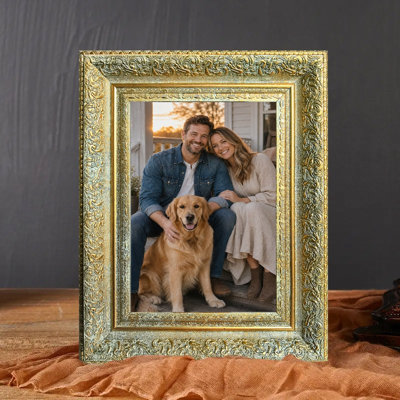 Antique Gold 3 PCS Modern Classic Picture Frame for 5" x 7" Photos and Shelf Decor