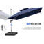 Myrtille 3.6m Square Cantilever Parasol Umbrella-1537962390
