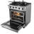Gas Range Oven, 29.9 Inches Width, Freestanding Stainless Steel Stove and Oven with 4 Sealed Cooktop Burners, Easy Reach Racks, Halogen Light, 4.8 Cu. Ft. Capacity, for Apartment, Home, Kitchen