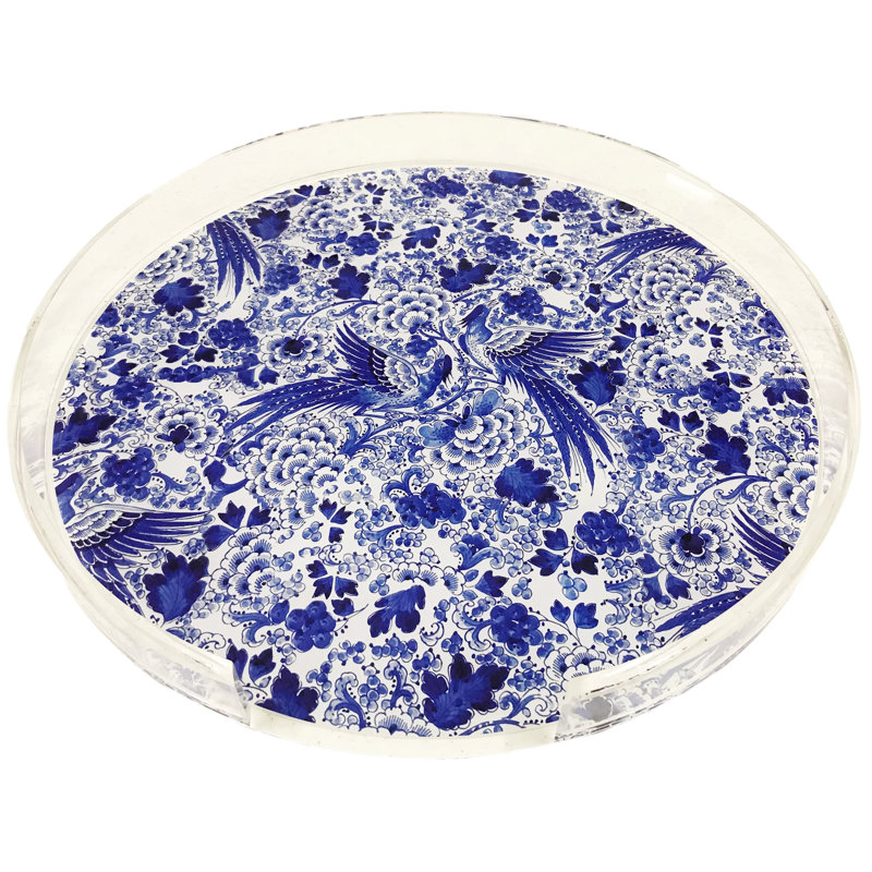 Royal Delft Inspiration White Acrylic Round Placemat Tray