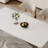 White + Nut-brown Rectangular Sintered Stone + Solid Wood Dining Table-210677397