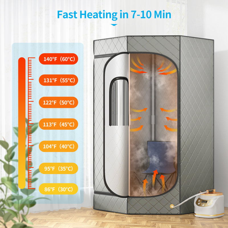 Boîte de sauna portable portative pour le corps entier avec cuiseur à vapeur 3L 1500W