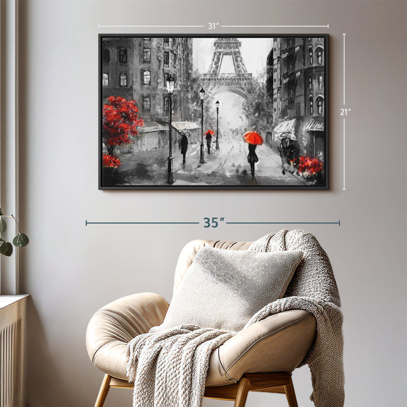 «Paris Rainy Day», reproduction sur toile, H 21 po x l 31 po