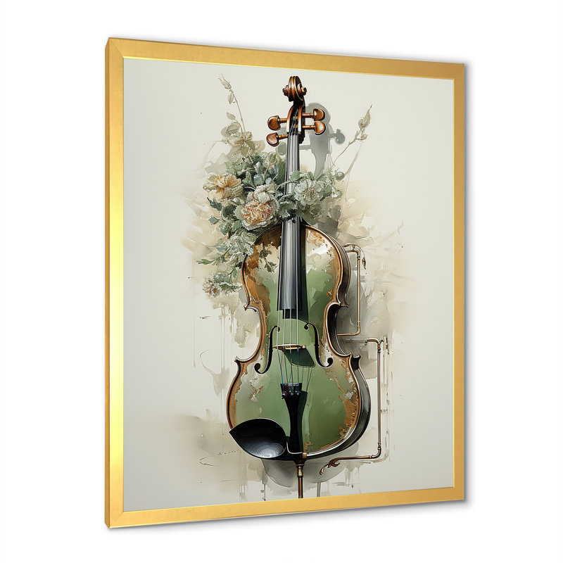 Basson beauté opulente olive II sur toile, H 32 po x l 24 po x P 1 po, Cadre doré simple