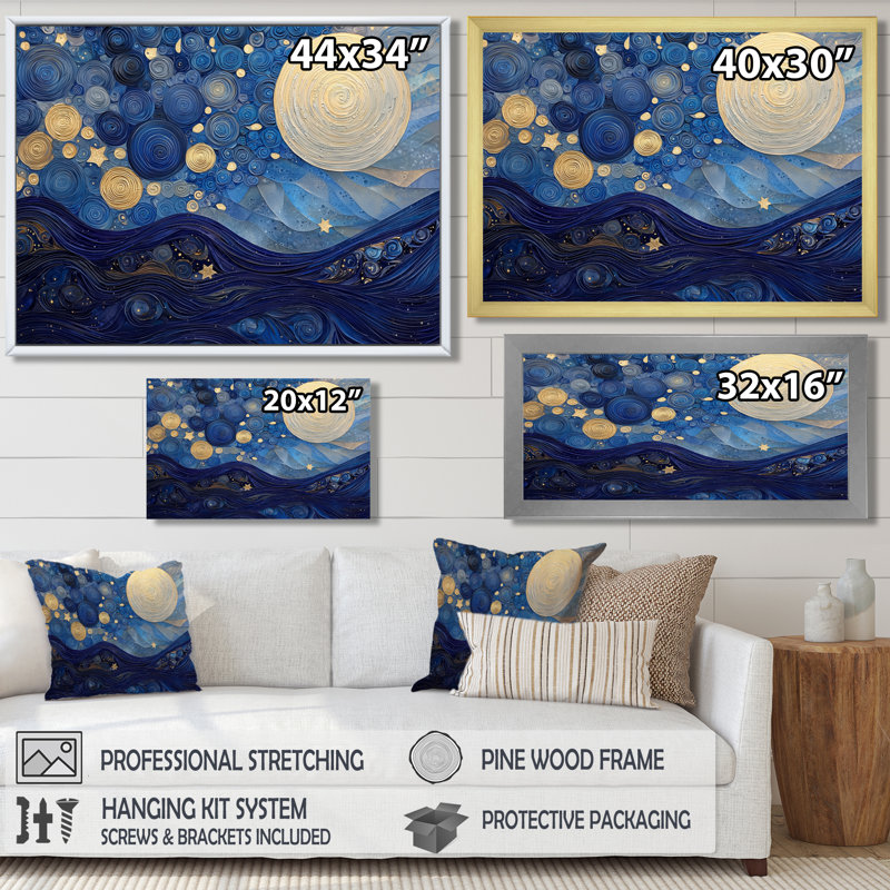 Décoration murale Starry Sky, Toile tendue, Ne s’applique pas, H 24 po x l 32 po