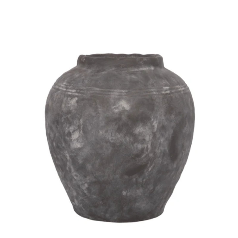 Pot de ciment gris