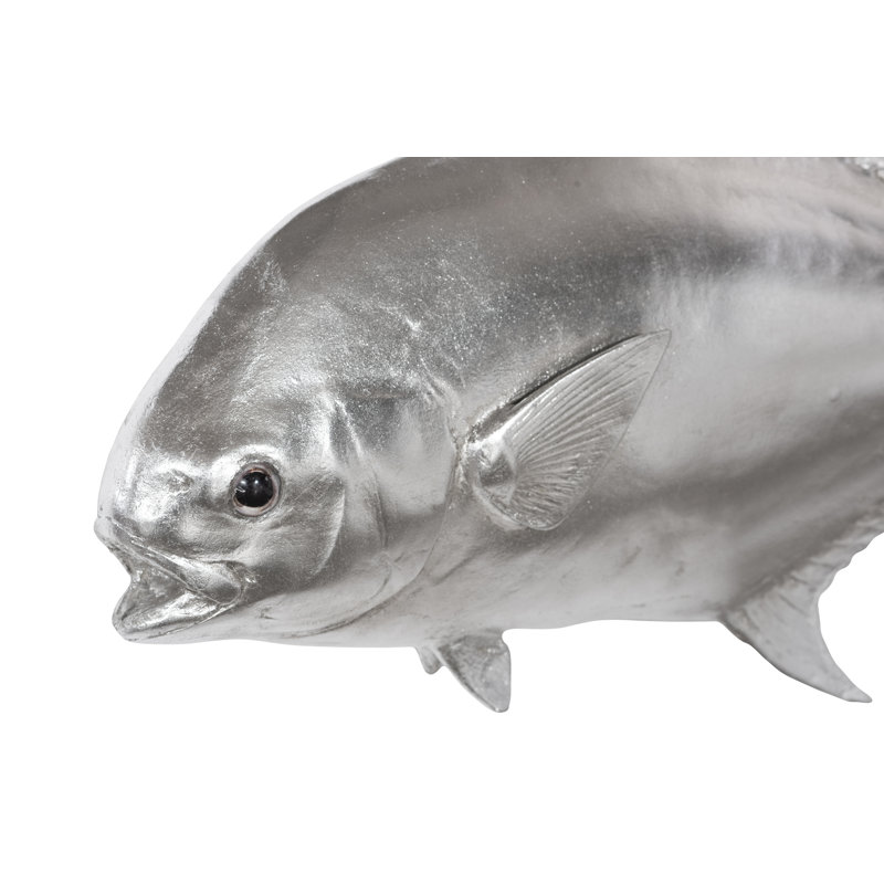 Silver Resin Fish Wall Sculpture for Kids