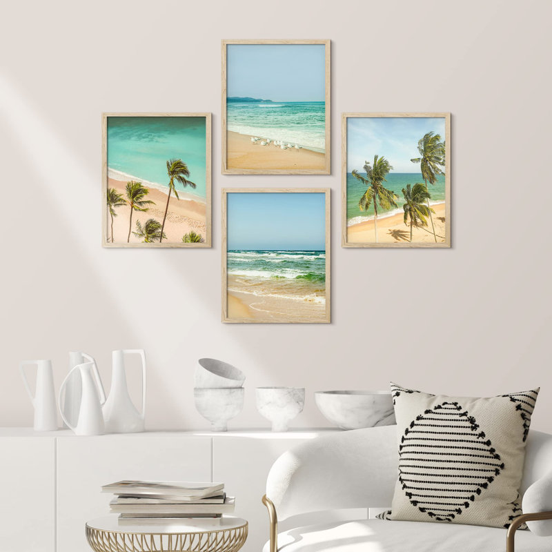Palmier tropical 4 pièces Ocean Beach, Naturel, H 10 po x l 8 po