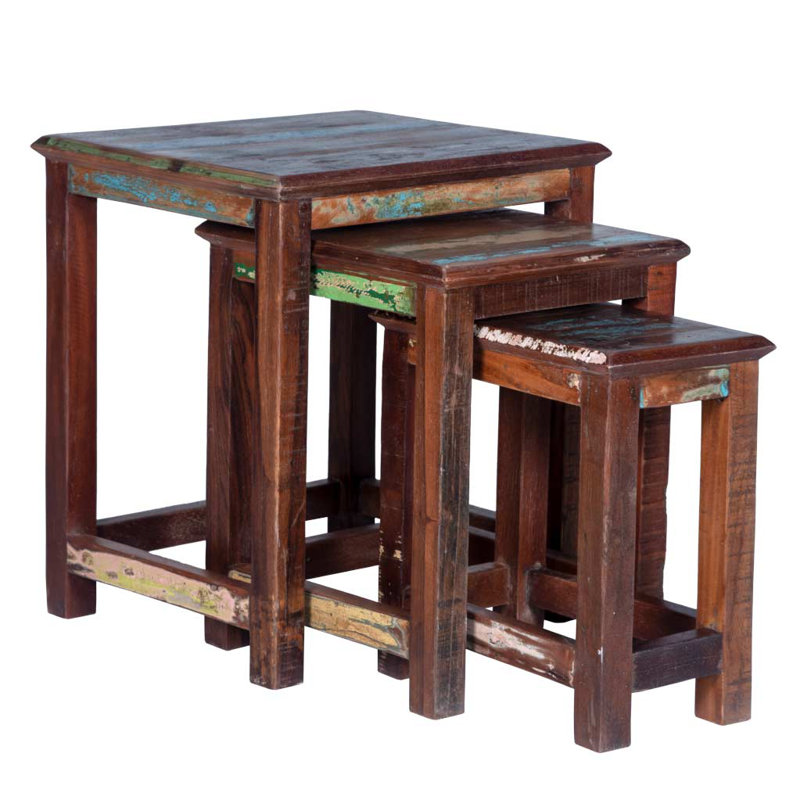 Ackler Solid Wood Nesting Tables, Dark Brown