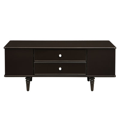 47.2" Rectangle Storage Coffee Table With Four Drawers And Side Hidden Storage, Metal Handles Solid Wood Legs, For Living Room, Dining Room Or Bedroom, Simple Assembly Area Fast