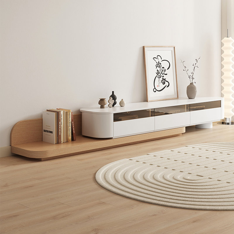 Meuble télé moderne en bois rétractable