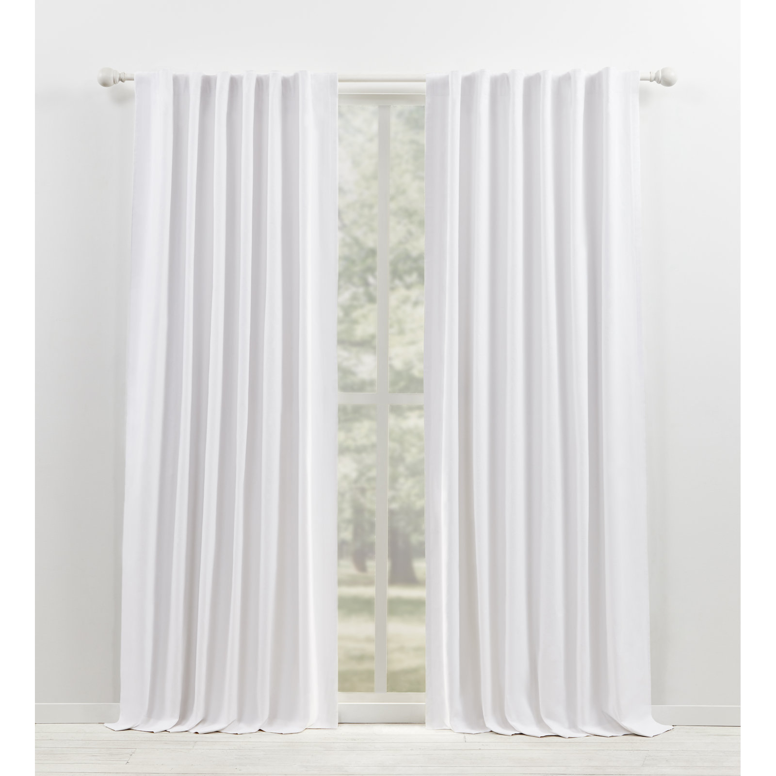Lauren Ralph Lauren Waller Blackout Cotton Curtain, 52" x 108", Pure White
