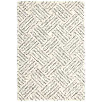 Layers Grey Hand Hooked Wool Rug