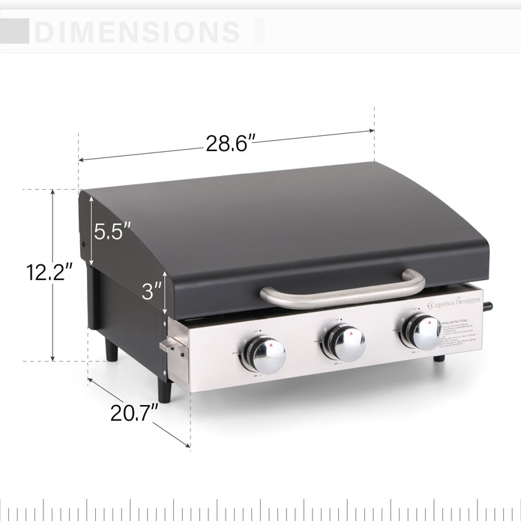 Captiva Designs Portable TableTop Propane Grill with 2 Stainless Steel